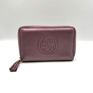 GUCCI Interlocking G Soho Wallet Purple Leather